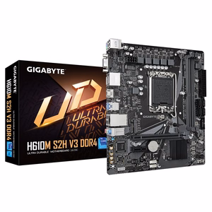 Gigabyte H610M S2H V3 DDR4 pagrindinė plokštė - palaiko Intel Core 14 kartos procesorius, 4+1+1 hibridinis skaitmeninis VRM, iki 3200MHz DDR4, 1xPCIe 3.0 M.2, GbE LAN, USB 3.2 Gen 1