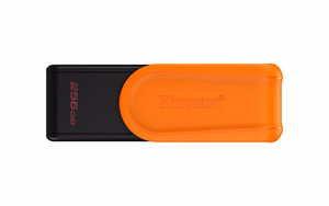 Kingston DataTraveler Exodia S USB 3.2 atminukas, 256 GB, juoda / oranžinė