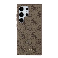 Guess 4G Metal Gold Logo dėklas telefonui Samsung Galaxy S24 Ultra - rudas