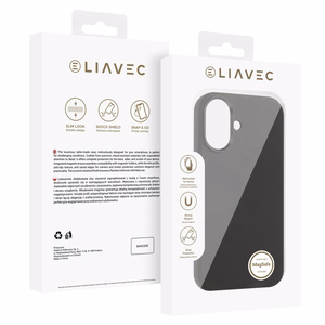 Liavec Silky Case with Metal Camera Frame for Iphone 17 black