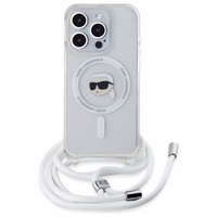 Karl Lagerfeld Crossbody IML Karl Head Magnetinis dėklas telefonui iPhone 16 Pro Max - skaidrus