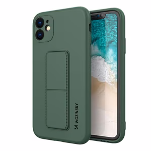 Wozinsky Kickstand dėklas silikoninis dėklas su stovu Samsung Galaxy A72 4G tamsiai žalias