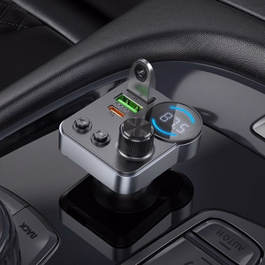 Automobilio bluetooth siųstuvas Hoco 2 x USB A + USB C QC3.0 PD 48W E86 juodas