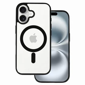 Akrilinis spalvotas magnetinis dėklas telefonui Iphone 17 juodas