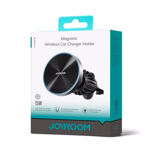 Belaidis automobilinis įkroviklis-laikiklis Joyroom (JR-ZS240 Pro) Magnetic (MagSafe 15W) tvirtinamas ant ventiliacijos grotelių juodas