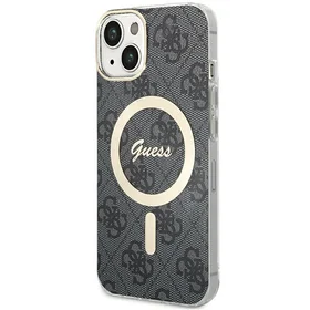 Guess IML 4G magnetinis dėklas telefonui iPhone 15 - juodas