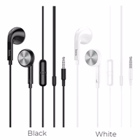 HOCO laidinės ausinės Jack 3,5 mm su mikrofonu M73 juodos