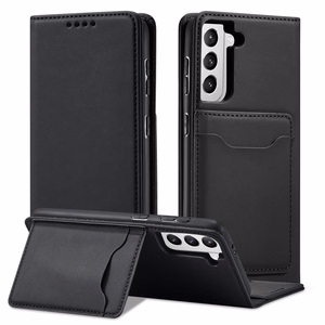 Magnetinis kortelių dėklas Samsung Galaxy S22 + (S22 Plus) piniginė kortelių laikiklis juodas