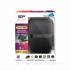 Silicon Power Armor A60 išorinis kietasis diskas 5000 GB juodas, žalias