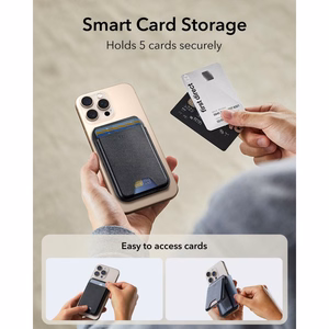 ESR Classic su RFID apsauga magnetinis „MagSafe“ kortelių dėklas telefonui su stovu – juodas