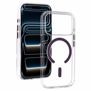 Liavec Pure dėklas su kameros valdymo mygtuku, skirtas iPhone 18 Pro/17 Pro, violetinis
