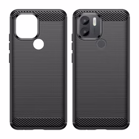 Carbon Case dėklas Xiaomi Redmi A1+ lankstus silikoninis anglies dangtelis juodas
