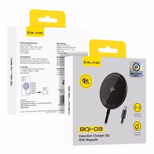 Blavec индукционное зарядное устройство BQI-03 Qi2 15W магнитное MagSafe (BQI03-QI2MB) чёрное