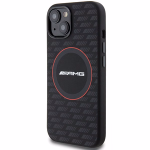 Mercedes AMG silikoninis Carbon Pattern MagSafe dėklas iPhone 13 / 14 / 15 juodas