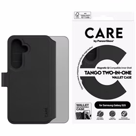 CARE by PanzerGlass Feature Tango 2in1 piniginės dėklas Samsung Galaxy S25 - juodas