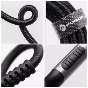 Kabelis FORCELL F-ENERGY C260 Type-C į Type-C QC4.0 PD 5A 100W Cafule 0,5 m juodas