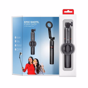 FORCELL F-GRIP MagSelfie S100M selfie lazda su belaidžiu nuotolinio valdymo trikojio stovu juoda