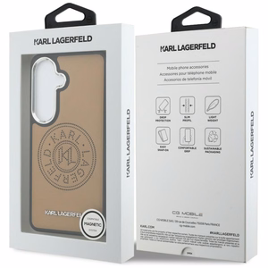 Karl Lagerfeld dėklas Perforated KL MagSafe Samsung Galaxy S26 Plus rudas
