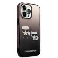 Karl Lagerfeld KLHCP14LTGKCK iPhone 14 Pro 6.1 "kietas dėklas juodas/juodas Gradientinis Ikonik Karl & Choupette
