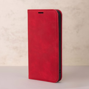 Išmanusis Suede dėklas for Samsung Galaxy A17 4G / A17 5G / A26 5G raudonas