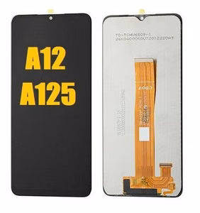 Ekranas Samsung A125 A12 2020 su lietimui jautriu stikliuku Black originalus