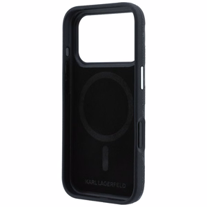 KARL LAGERFELD dėklas, skirtas IPHONE 18 Pro Max/17 Pro Max suderinamas su „MagSafe“ (Mono Resin Logo) (spalva: juoda)