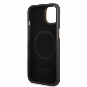Guess GUHMP13MSAPSTK iPhone 13 6.1 Black/Black hardcase Peony Logo Plate MagSafe