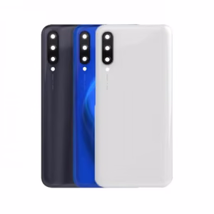Galinis dangtelis suderinamas su Xiaomi Mi 9 Lite baltas (su kameros stikliuku) HQ