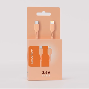 COLORUM laidas USB-C - Lightning 1,8m 2,4A CK12-CL-14 x persikinis Fuzz