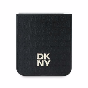 DKNY Dėklas telefonui Samsung Galaxy Z Flip6 su kartotiniu dizainu Stack Logo - juodas
