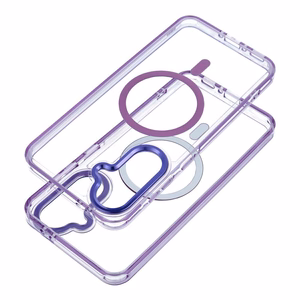 Dėklas Samsung A27 Frame Clear Hybrid Mag Cover, suderinamas su MagSafe, violetinis