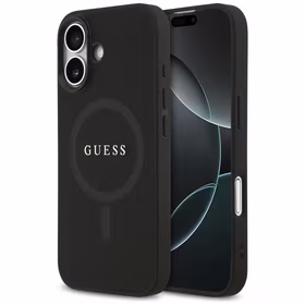 Guess Saffiano Classic Logo MagSafe dėklas for iPhone 17 - juodas