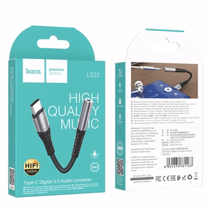 Adapteris HOCO USB Type-C (M) - ausinių jungtis 3.5mm (F)