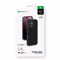 AmazingThing Titan Max dėklas su 1500D aramido pluoštais iPhone 16 Plus - juodas
