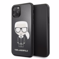 KARL LAGERFELD KLHCN58DLFKBK IPHONE 11 PRO juodas Kietas dėklas ICONIC KARL GLITTER