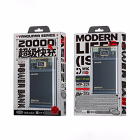 WEKOME WP-321 Vanguard Series - Power bank 20000 mAh Super Charging PD 20W + QC 22.5W (juodas / skaidrus)