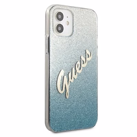 Guess GUHCP12SPCUGLSBL iPhone 12 mini 5.4" mėlynas/mėlynas kietas dėklas Glitter Gradient Script