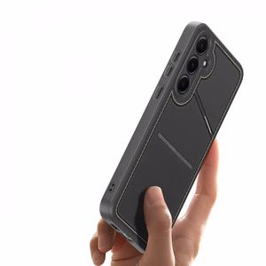 Dėklas telefonui Dux Ducis Rafi II Samsung Galaxy S25 su stovu ir piniginė - juodas