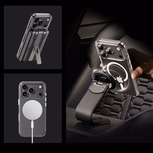 Rock Crystal Shield Serijos Magnetinis Dėklas Iphone 17 Pro permatomas