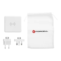 FORCELL F-ENERGY daugiafunkcis įkroviklis 15W 4in1 su USB/USB-C jungtimi, išorine baterija 8000mAh ir belaidžiu įkrovimu