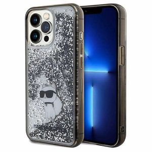 Karl Lagerfeld Liquid Glitter Choupette dėklas telefonui iPhone 13 Pro Max - permatomas