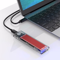 Orico TCM2-C3 M.2 NVME į USB-C 10Gb/s diskų įrenginys - raudonas