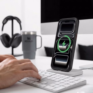 Tech-Protect MagCam MagSafe dėklas, skirtas iPhone 18 Pro / 17 Pro, matinis juodas ir raudonas