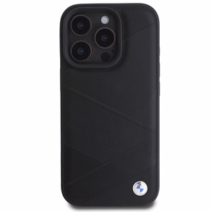 BMW Signature Odinis Dėklas su Linijų Raštu iPhone 16 Pro - Juodas