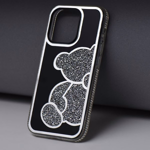 TEDDY BEAR dėklas telefonui IPHONE 15 sidabrinis