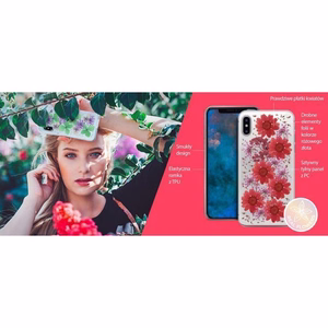 Puro Glam Hippie Chic dėklas, skirtas iPhone XR, su tikrais žaliais gėlių žiedlapiais