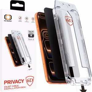 Tel Protect Dust-Free Easy Fit Privacy Full Glue 6D grūdintas stiklas skirtas Iphone 17 Pro Max juodas
