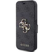 Guess 4G Metal Logo dėklas iPhone 15 Pro - pilkas
