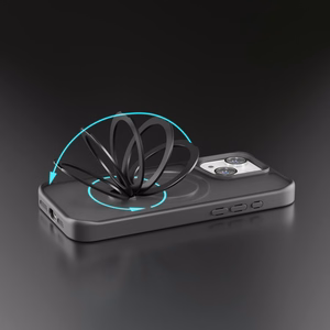 Etteri Matinis Magnetinis žiedas dėklas telefonui iPhone 13 6,1" juodas