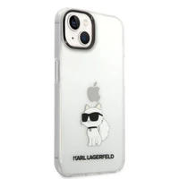 Karl Lagerfeld Ikonik Choupette dėklas telefonui iPhone 14 Plus - permatomas